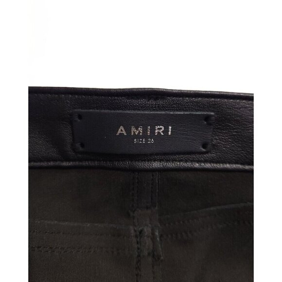 Amiri The Webster Leather Denim Crop Flare Jeans 26 40 Womens Blue New - Picture 10 of 16